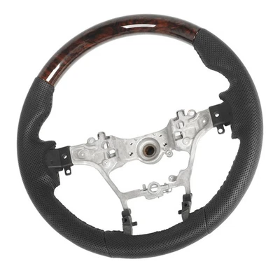 2023 Wood Grain Hydro Dip Steering Wheel Perforated Leather Ergonomic - Image 1 of 4