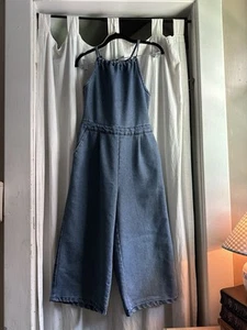 Woman’s Denim And Co Jean Jumpsuit Sleeveless Pockets Size 6 USA - Picture 1 of 8