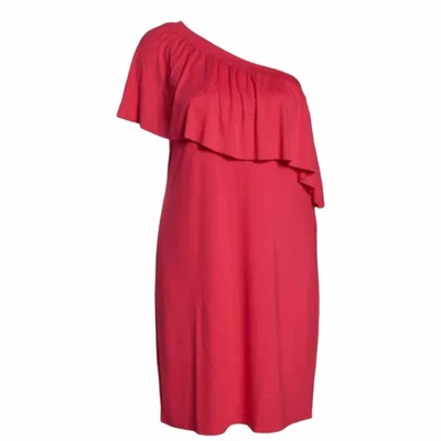 NWT Three Dots Hot Pink Ruffle  Off Shoulder Dress Size 1X - Image 1 of 4