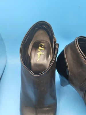 COLE HAAN AIR CLAIR КОРОТКИЕ ИЗ ЧЕРНОЙ КОЖИ БОТИЛЬОНЫ ТУФЛИ КАБЛУКИ ЖЕНЩИН SZ 11 B - Изображение 1 из 4