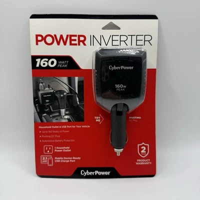 CyberPower CPS160PBURC1 160W Power Inverter with USB & AC Outlet New - Image 1 of 4