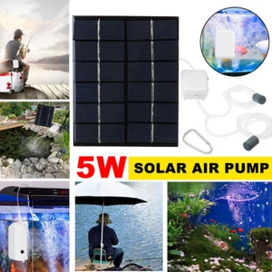 Solar Air Pump Portable Powered Oxygenator Oxygen Water Aerator Fish Tank Pond - Picture 1 of 8