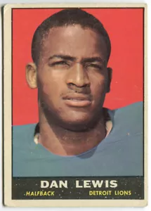 1961 Topps #30 Dan Lewis Detroit Lions - Carta Esordiente - Foto 1 di 2