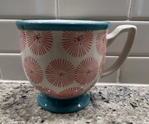 The Pioneer Woman "Flea Market Happiness" Footed Coffee Mug Starburst Design 15 - Picture 1 of 10