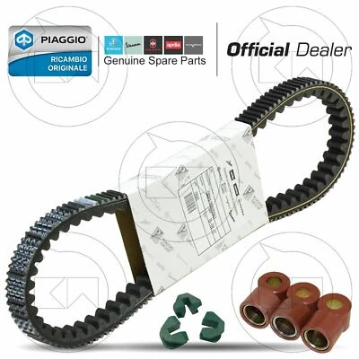 CINGHIA DI TRASMISSIONE RULLI E CURSORI ORIGINALI PIAGGIO MP3 IE MIC 300 2011 - Immagine 1 di 4