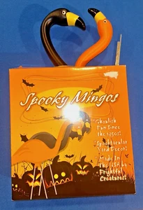 Halloween Blow Mold Decoration Spooky Mingos Black Orange Flamingos Bloem 2014 - Picture 1 of 9