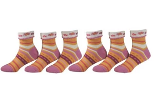 Country Kids Girl's 6-Pairs Turncuff White Quarter Crew Socks Sz: 8-9; Fits - Picture 1 of 1