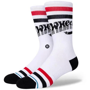 Stance Kids White Crew Cotton Cushion Stripe Hot Wheels Fade Casual Sock L 3-5.5 - Picture 1 of 1