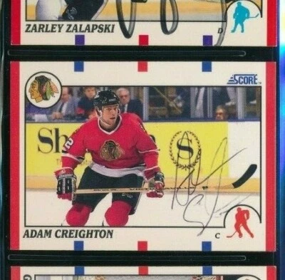 1990-91 Score #82 Adam Creighton Chicago Blackhawks signed autograph hockey card - Image 1 of 2