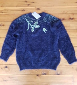 ZARA Navy Blue Girls Jumper Size 10 BNWT - Picture 1 of 5