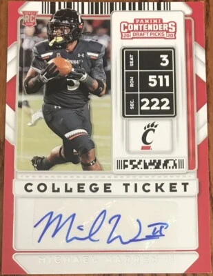 2020 Panini Contenders Draft Picks Rookie Autograph Michael Warren II #133 - Image 1 of 2