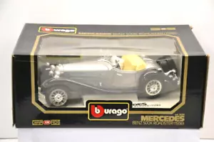 Bburago 1:20 Mercedes Benz 500K Roadster 1936 #3020 nero, modello in confezione originale - Foto 1 di 9