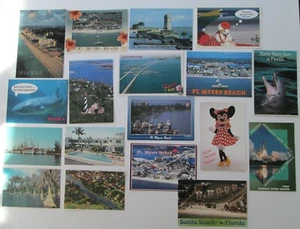18  Vintage FLORIDA Postcards Ft. MYERS St. Augustine Ft. LAUDERDALE Disney NASA - Picture 1 of 5