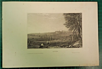 Gotha in Thüringen - originaler Stahlstich aus der Mitte des 19. Jhdt. - Bild 1 von 2