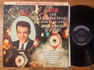 Jimmie Rodgers It’s Christmas Once Again LP Roulette Stereo Holiday GD - Imagem 1 de 4