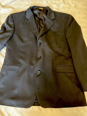 J. FERRAR Men's 46R Blazer Sports Coat Jacket Three Button Black - Image 1 of 4