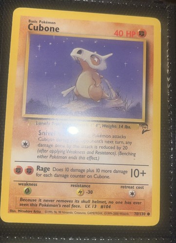 Pokémon TCG Cubone Base Set 2 70/130 Regular Unlimited Common | eBay