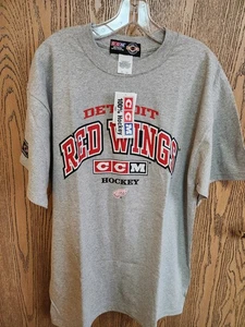 NHL CCM Detroit Red Wings Center Ice T-Shirt Herren Gr. XL Grau Neu mit Etikett - Bild 1 von 5