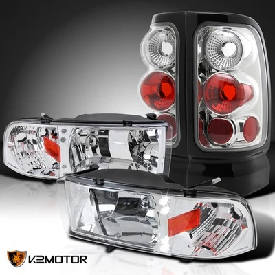 Fits 1994-2001 Dodge Ram 1500/2500/3500 Clear LED Headlights+Tail Lamps Pair Foto 1 de 4