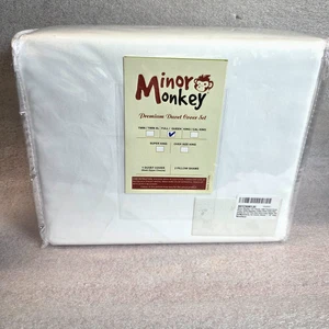 Full / Queen Size White Solid Duvet Set 1000 Thread Count 100% Egyptian Cotton - Picture 1 of 3