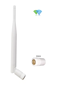 dualband 2.4&5.0GHz Wi-Fi Antenne 5dBi/20cm/White/SMA e.g. WiFi 5/6 Router - Bild 1 von 4