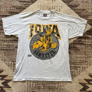 Vintage 1992 Iowa Hawkeyes T Shirt Men’s Size L Made in USA Gray Graphic Tee - Picture 1 of 13