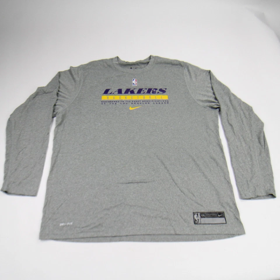 Los Angeles Lakers Nike NBA Authentics Dri-Fit Long Sleeve Shirt Men's New - Image 1 of 1