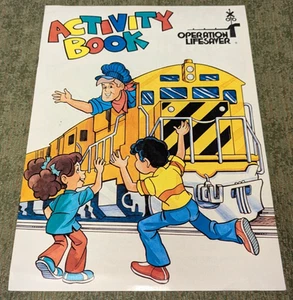 Train Crossing 1990's CSX Pamphlet & Operation Lifesaver Coloring Activity Book - Picture 1 of 7