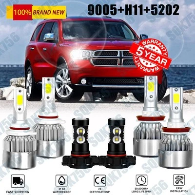 Para Dodge Durango 2011-2013 - 6000K 6X Combo Faros LED + Kits de Bombillas Antiniebla Foto 1 de 4