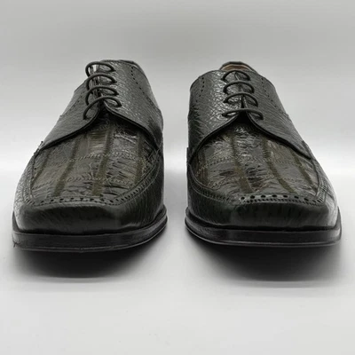 NUEVO Steve Harvey Hombres Cocodrilo y Lagarto Zapatos de Vestir Verde Derby Talla 9 Foto 1 de 4