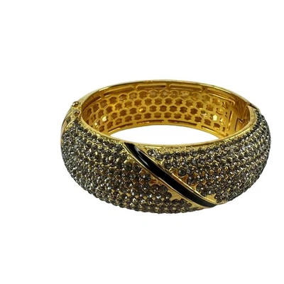 AKKAD 水晶金色铰链手镯手链 — 第 1/4 张图片