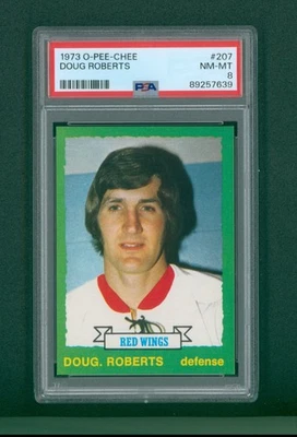 1973 O-Pee-Chee Hockey Card - #207 Doug Roberts, PSA 8 NM/MT - Image 1 of 2