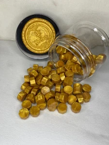 100 cuentas de cera de sellado de oro antiguas - Imagen 1 de 3