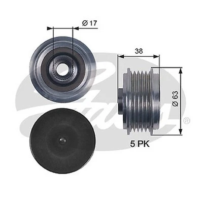 GATES OAP7116 Tendeurs + Poulies Toyota Avensis Berline (T25)(2003->) 2,0 - 85k - Photo 1/3