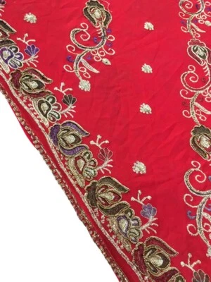 Bufanda Georgette Dupatta vintage india bordada estola larga para mujer LD7174 Foto 1 de 4