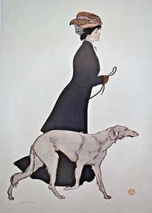 Edward Penfield ~ THE MORNING STROLL ~ 1906 ~ Original Vintage Color Print - Picture 1 of 2