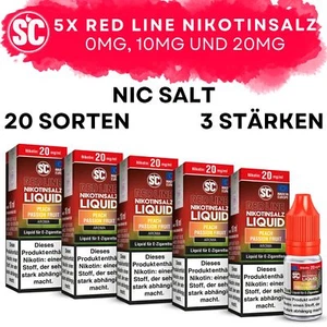 5x 10ml Frucht Liquid ✨ SC RED LINE Nikotinsalz ✨ Probierbox E-Liquid Vape - Bild 1 von 51