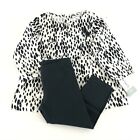 Carters Baby Girls 2pc Outfit Pants Blouse Top Dots Black White Glitter 12 Month