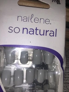Nailene So Natural Acrylic Nails Kit Gray 71100 New 28 Nails 4 Sizes - Picture 1 of 3