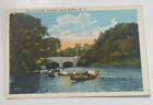 Vintage Postcard c1932 ~ Boating Canoeing in Delaware Park ~ Buffalo New York NY