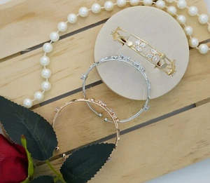 Verstellbares rhodiniertes Blattformarmband Zirkonium Mädchen, Damen Partyware - Bild 1 von 10