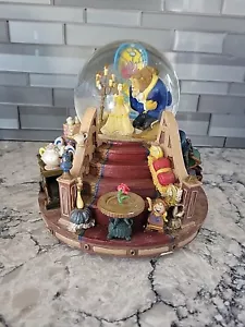 Vintage Disney Beauty and the Beast Ballroom Musical Snow Globe 1991 Damaged - Picture 1 of 10
