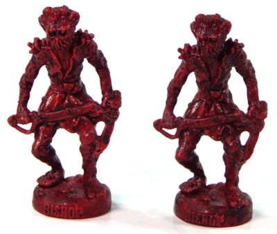 PIRATES OF THE CARIBBEAN CHESS 2 RED BISHOPS REPLACEMENT WORLDS END DISNEY 2007 - Image 1 of 2