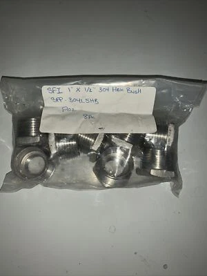 Pack Of 8 - Wurth 304 1'' X .5'' 150# HEX BUSHING A351, SFP.3041.5HB - Image 1 of 4