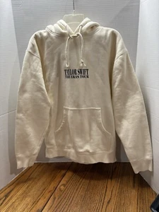 Taylor Swift Hoodie The Eras Tour Merch Cream Pullover Size M - Picture 1 of 15