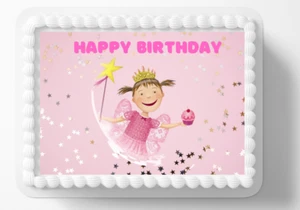 PinkLicious Girl Edible Image Personalized Edible Birthday Cake Topper Sticker - Picture 1 of 1