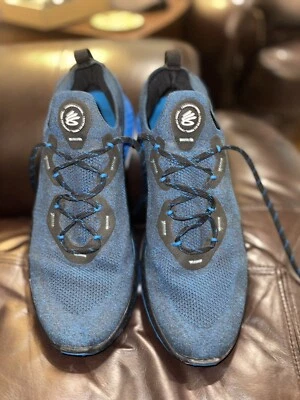 安德玛男式蓝色咖喱充电无钉高尔夫鞋 3025072-001 12 码 — 第 1/4 张图片