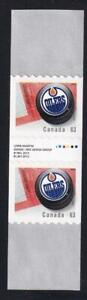 Canada MNH 2013 sc#2663i Edmonton Oilers 63¢ coil gutter pair