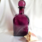Large Purple Glass Decanter Bottle Purple Amythest 18" Tall With Glass Stopper