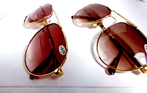 2 Men's BIFOCAL TINT READING GLASSES power +3.75 Full size CLASSIC  AVIATORS - Picture 1 of 3